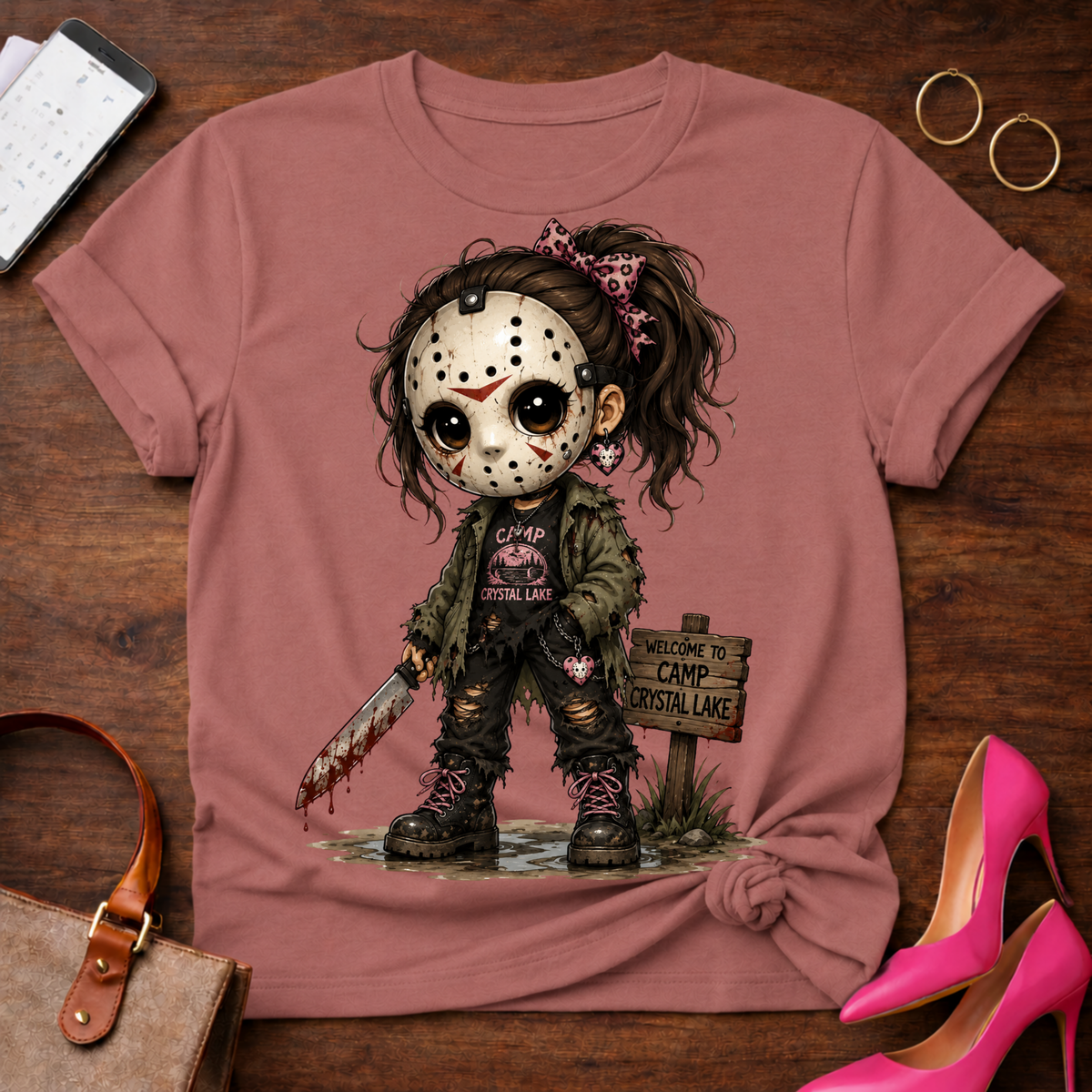Jason Girl Horror Tee - Cute Creepy Slasher Graphic T-Shirt
