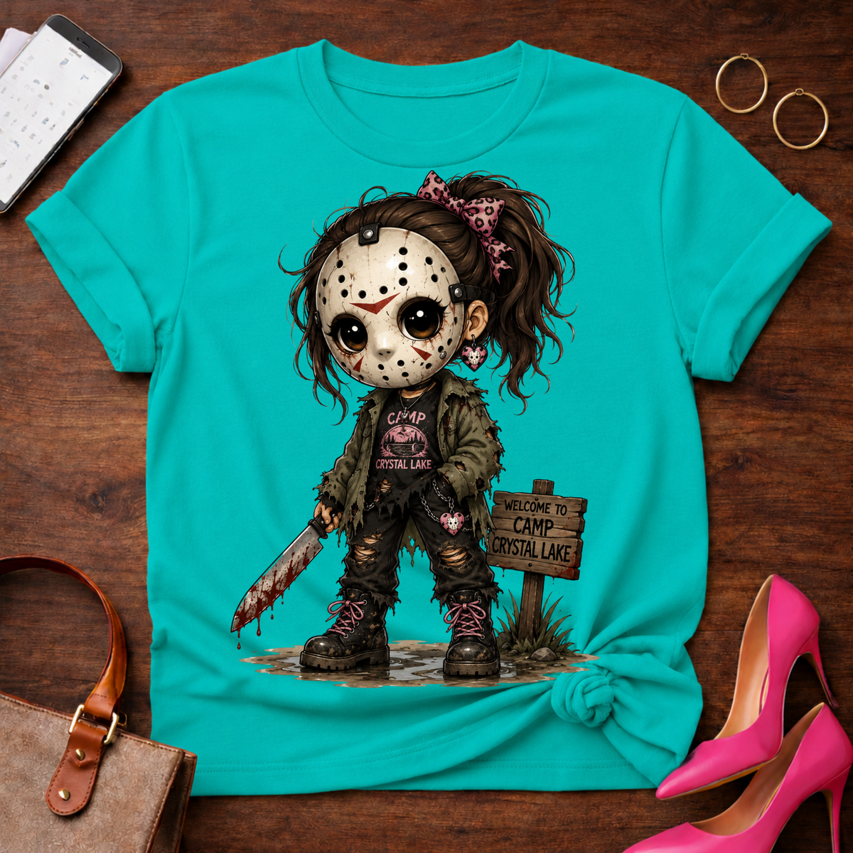 Jason Girl Horror Tee - Cute Creepy Slasher Graphic T-Shirt