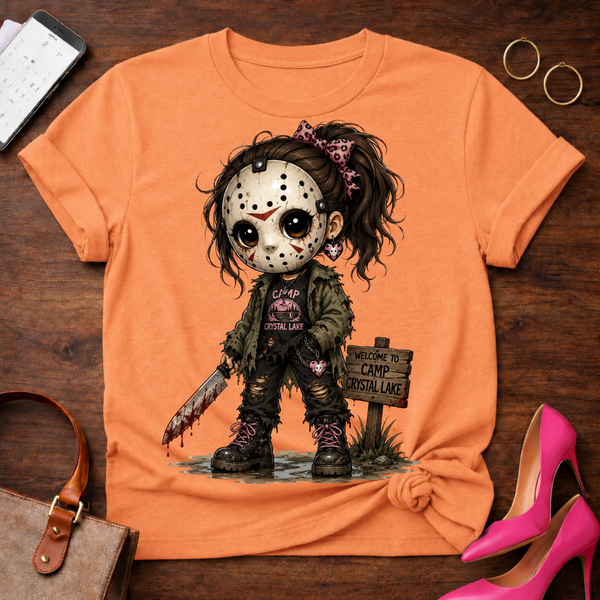 Jason Girl Horror Tee - Cute Creepy Slasher Graphic T-Shirt