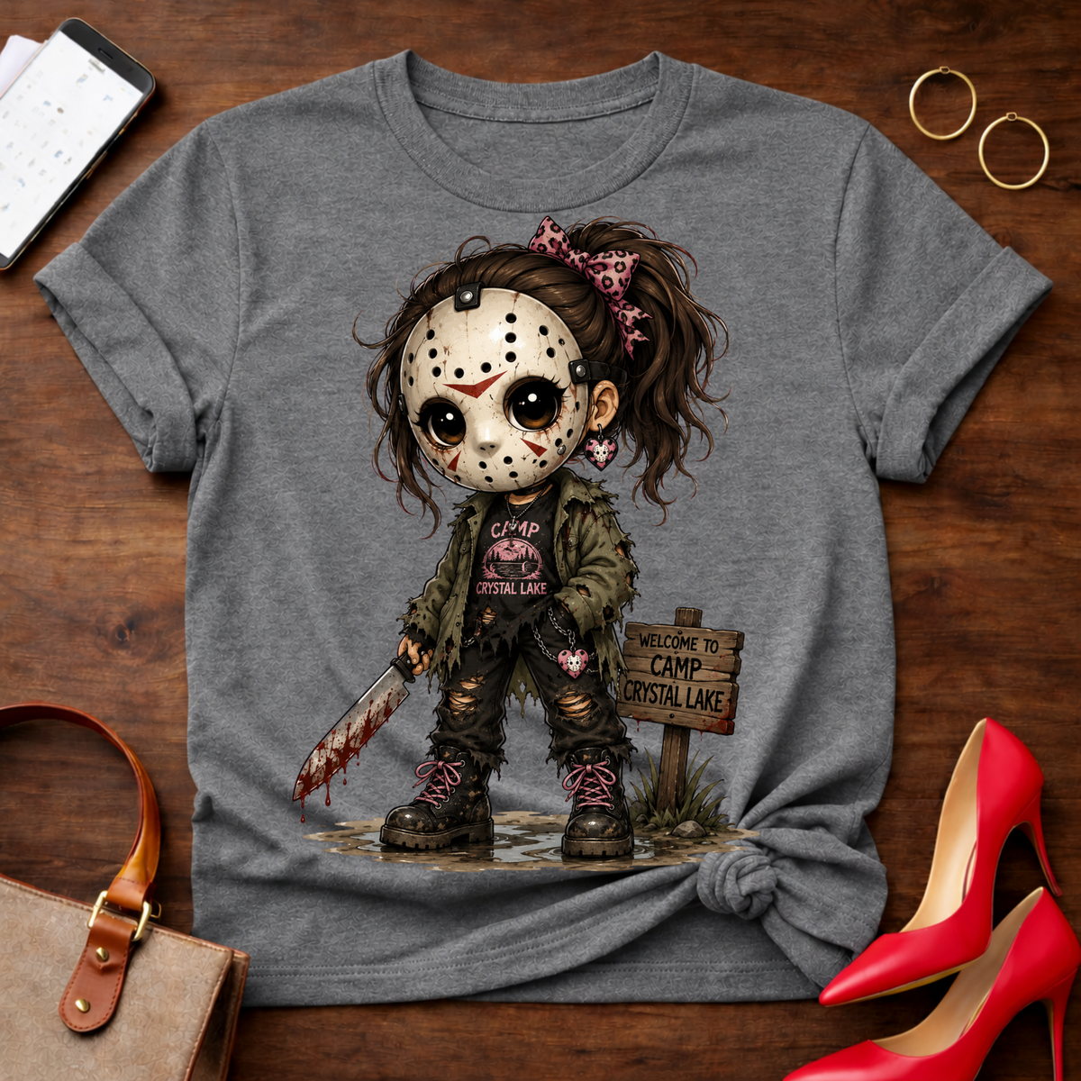 Jason Girl Horror Tee - Cute Creepy Slasher Graphic T-Shirt