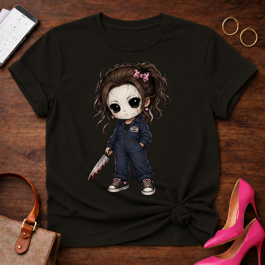 Michael Myers Graphic Tee — Cute Chibi Slasher Illustration