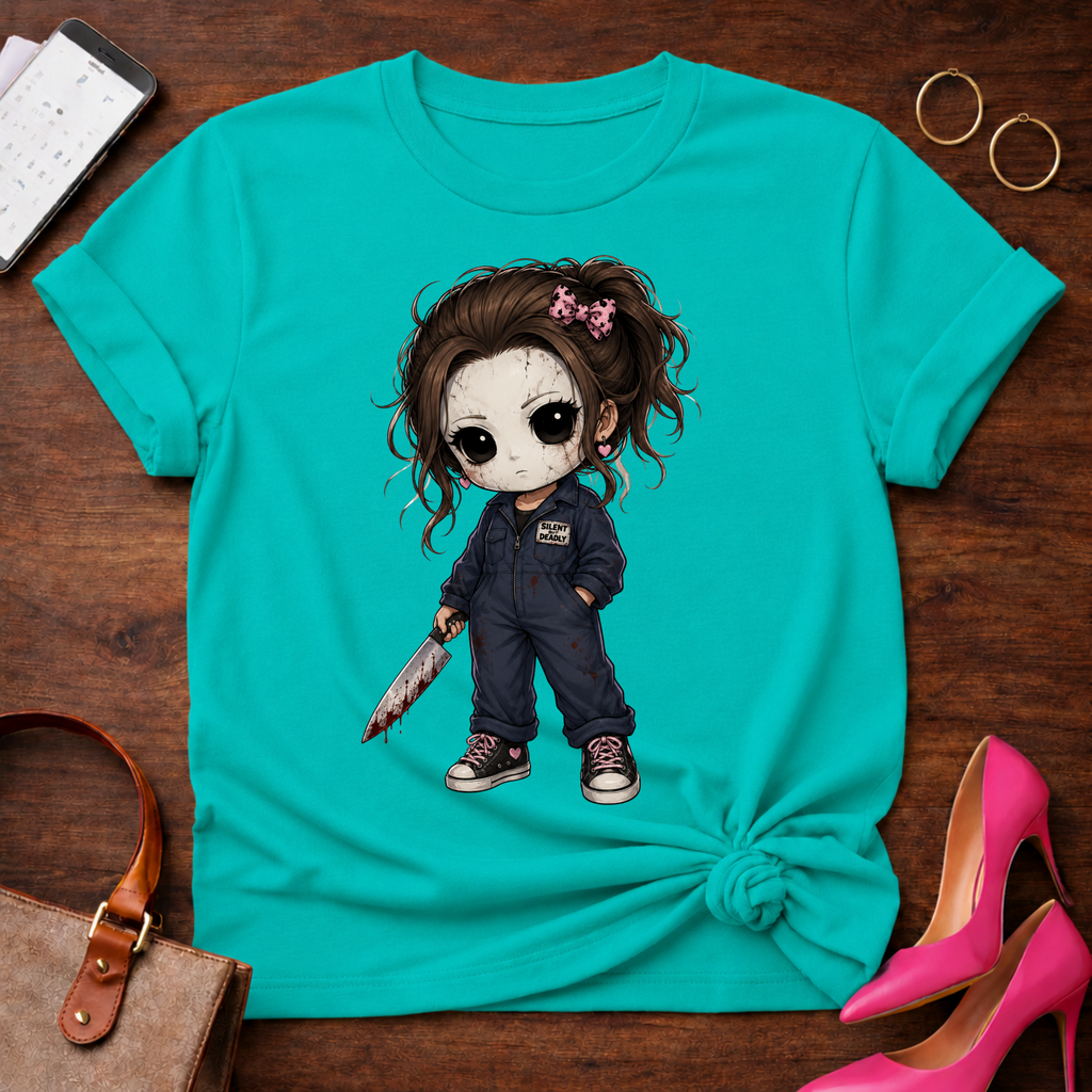 Michael Myers Graphic Tee — Cute Chibi Slasher Illustration