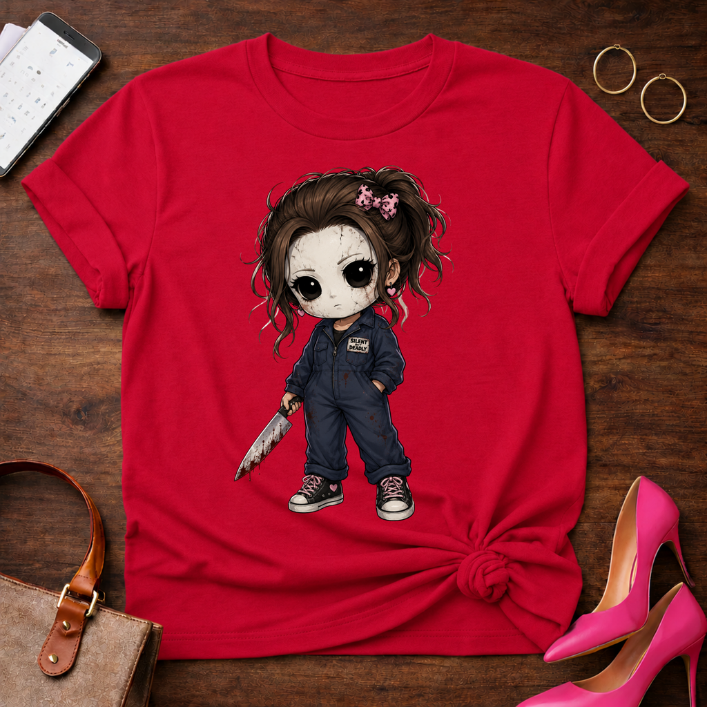 Michael Myers Graphic Tee — Cute Chibi Slasher Illustration