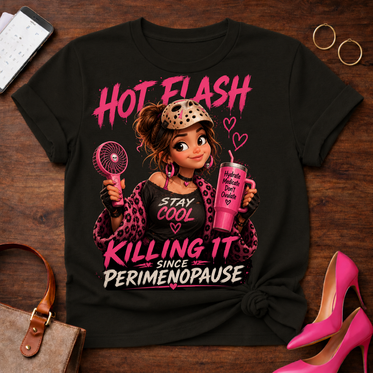 Hot Flash T‑Shirt — "Killing It Since Perimenopause" Graphic Tee