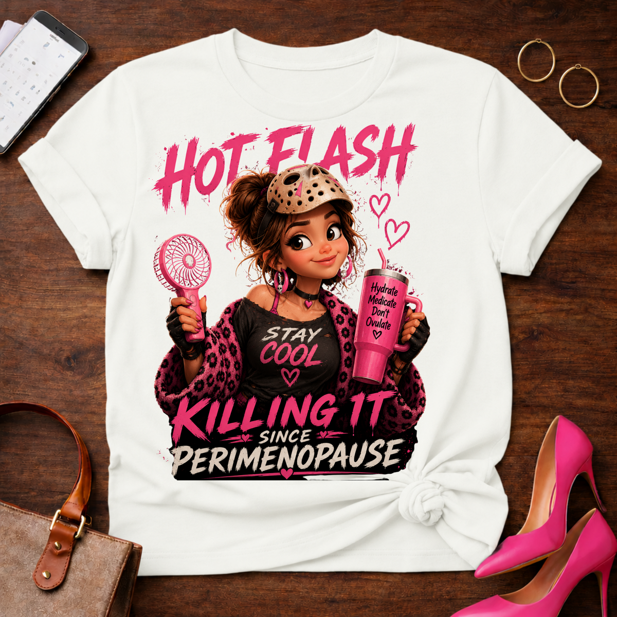 Hot Flash T‑Shirt — "Killing It Since Perimenopause" Graphic Tee