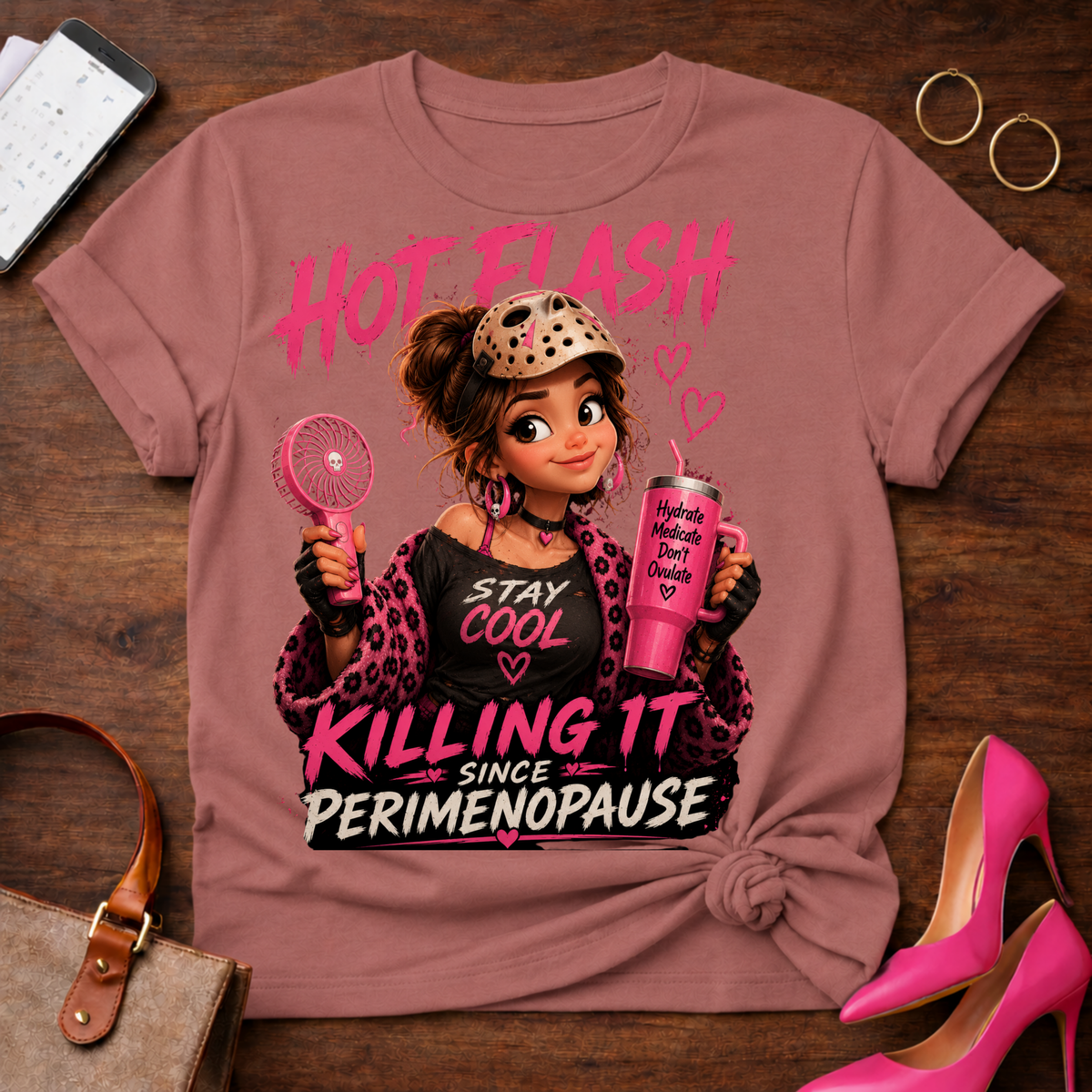 Hot Flash T‑Shirt — "Killing It Since Perimenopause" Graphic Tee
