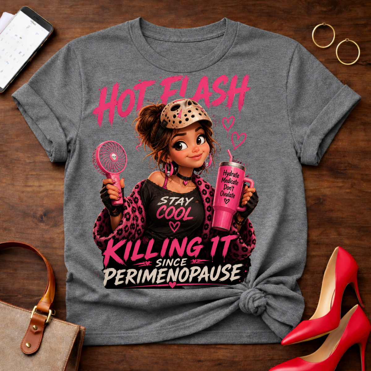 Hot Flash T‑Shirt — "Killing It Since Perimenopause" Graphic Tee