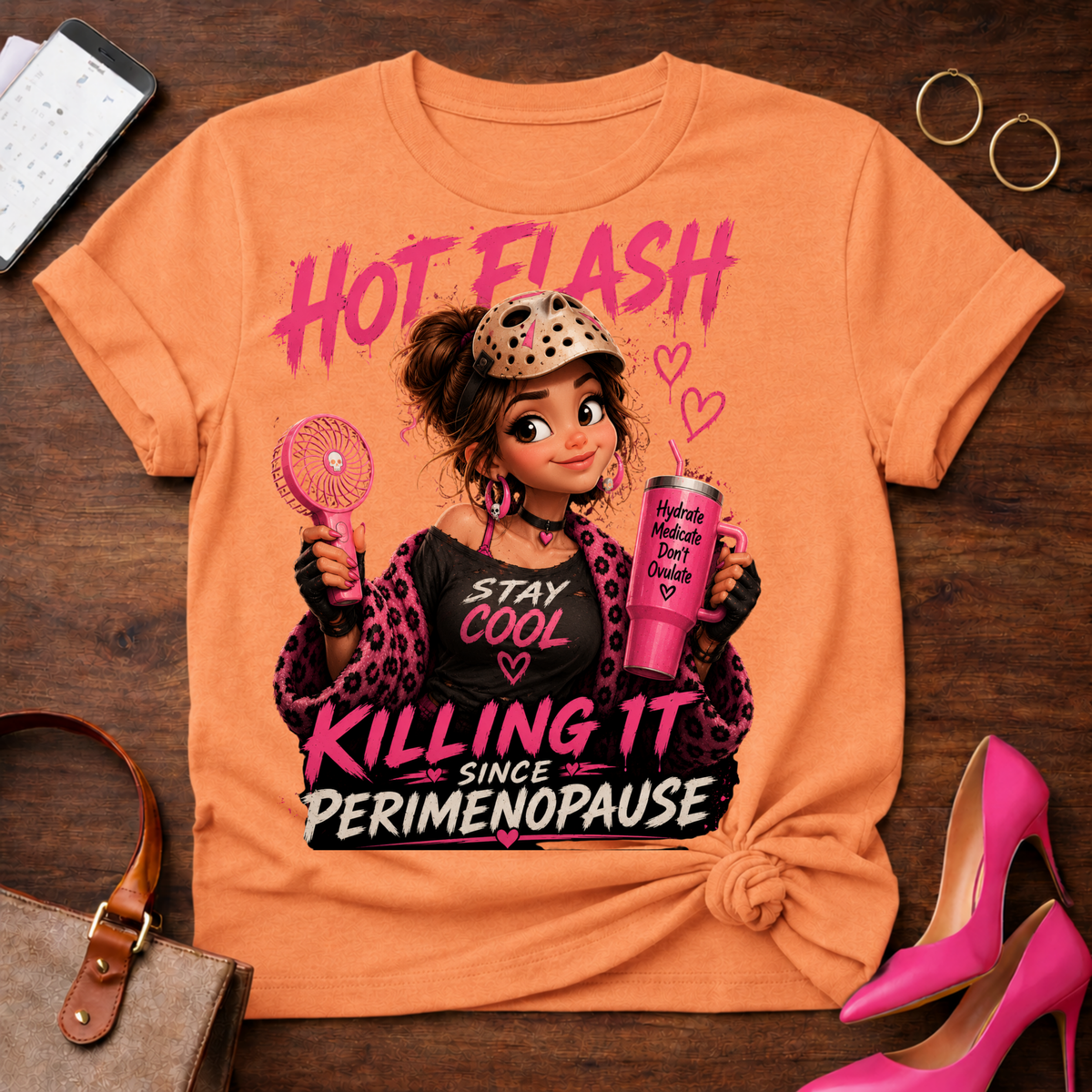 Hot Flash T‑Shirt — "Killing It Since Perimenopause" Graphic Tee