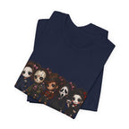Horror Icons Chibi Tee — Cute Killer Characters Graphic T-Shirt