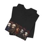 Horror Icons Chibi Tee — Cute Killer Characters Graphic T-Shirt